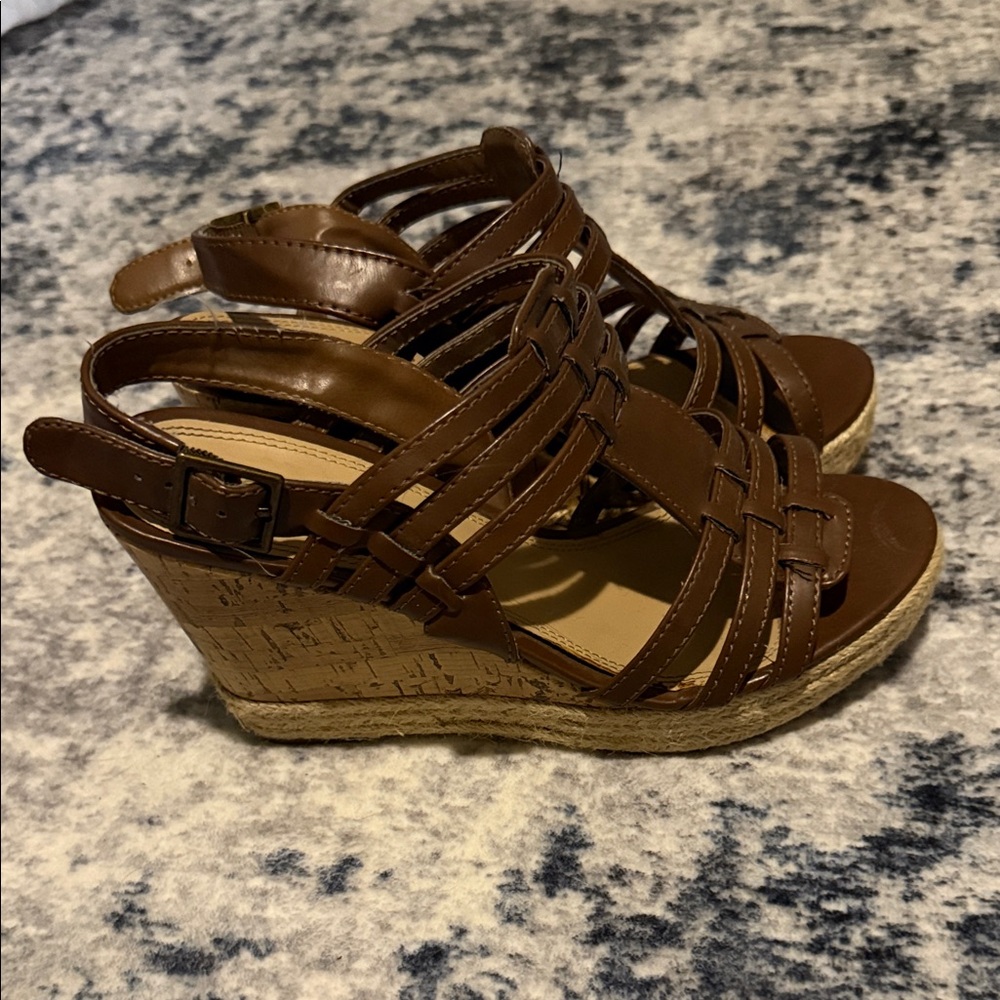 Maurices Tan Wedge Sandals